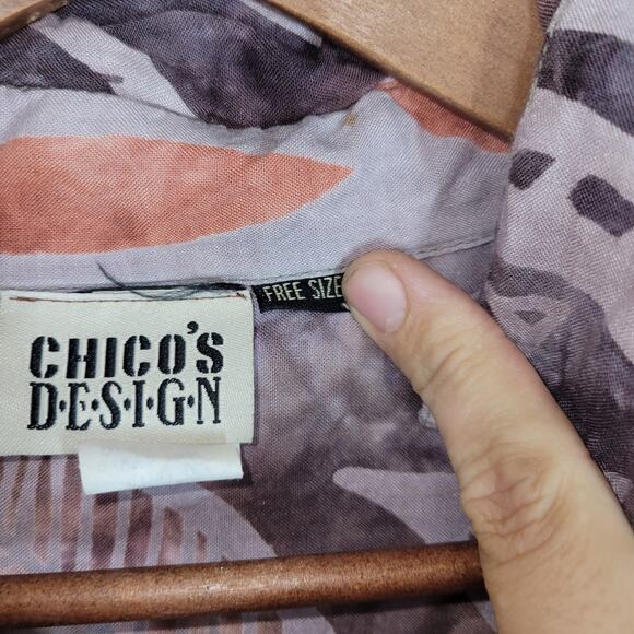 Vtg Chicos Shawl Cardigan Womens Kimono Lagenlook Cottagecore Art To Wear Boho - Picture 5 of 15